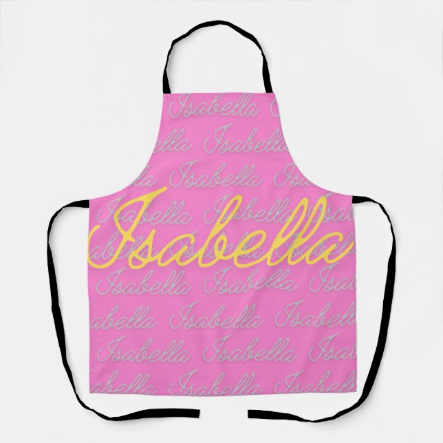 Isabella Signature Name Pattern  Apron (Front)
