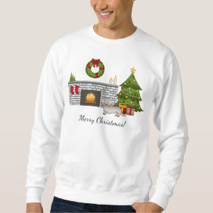 Isabella & Tan Long Hair Dachshund Christmas Room Sweatshirt