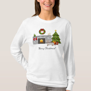 Isabella & Tan Long Hair Dachshund Christmas Room T-Shirt