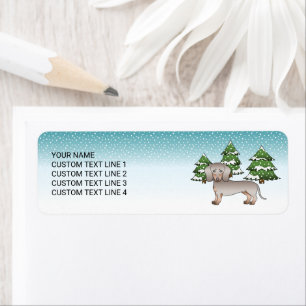 Isabella & Tan Short Hair Dachshund Winter Forest