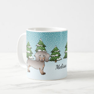 Isabella & Tan Short Hair Dachshund Winter Forest Coffee Mug
