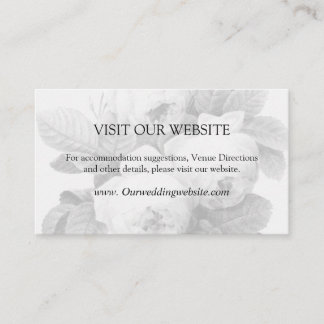 Isabella Vintage Roses Wedding Guest Details Card