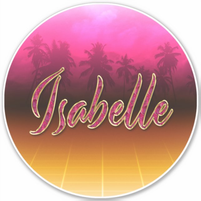 Isabelle First Name pink Sticker (Front)