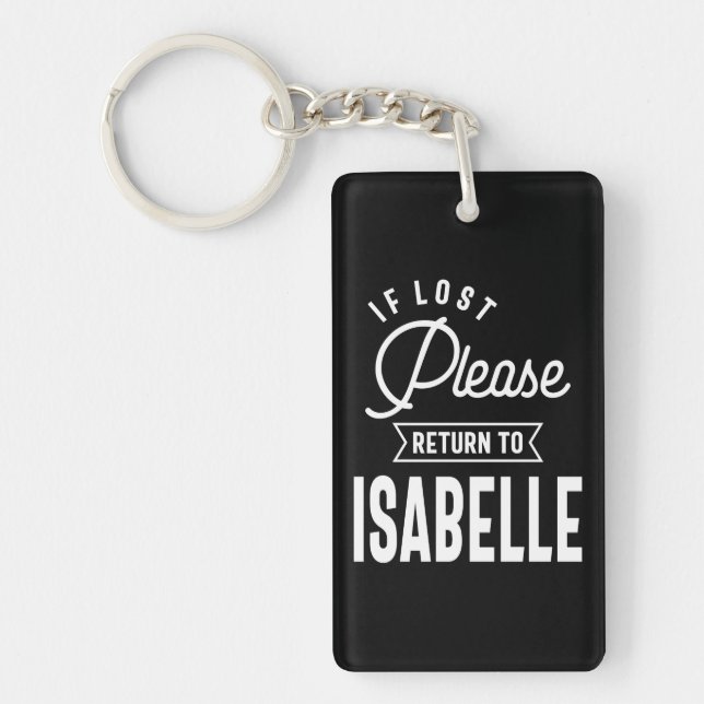 Isabelle Personalised Name Birthday Gift Key Ring (Front)