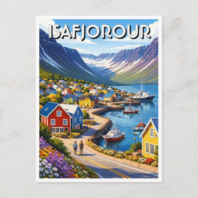 Ísafjörður Norway Postcard (Front)