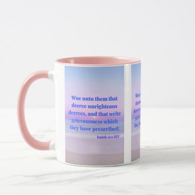 Isaiah 10:1 KJV Bible Verse Pic Two-Tone Mug (Left)