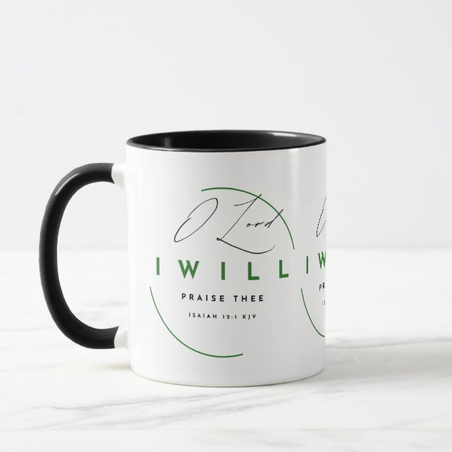 Isaiah 12:1 Bible Scripture Praise the Lord Daily Mug (Left)