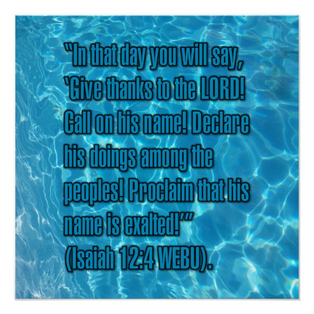 Isaiah 12:4 WEBU Poster (Front)