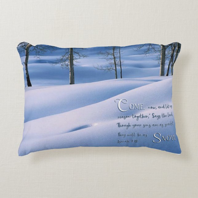Isaiah 1:18 Inspirational Decorative Cushion (Front)