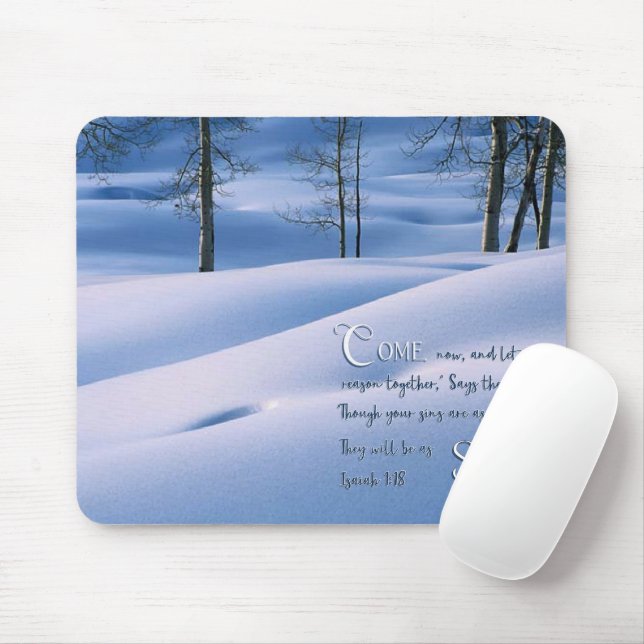 Isaiah 1:18 Inspirational Mouse Pad (With Mouse)