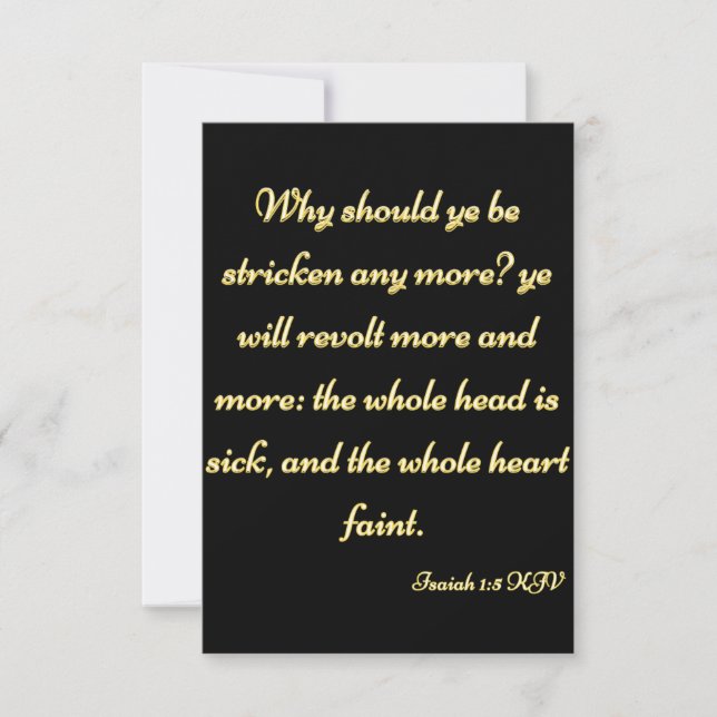 Isaiah 1:5 KJV Bible Scripture Greeting Card (Front)
