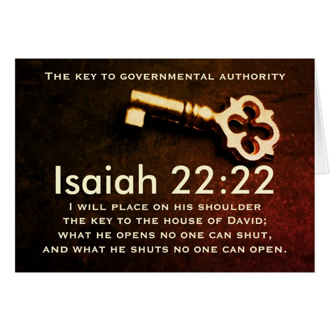 Isaiah 22:22 Key to the House of David Bible Card (Front Horizontal)