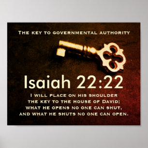 Isaiah 22:22 Key to the House of David Bible Verse Poster