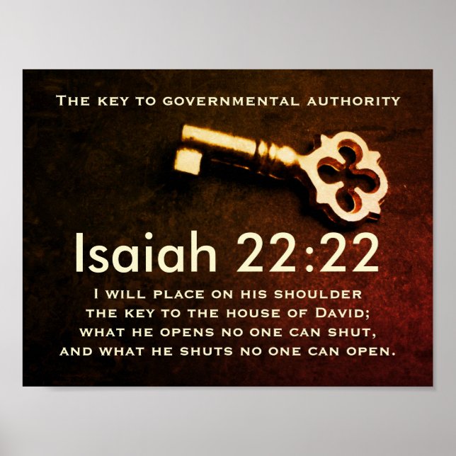 Isaiah 22:22 Key to the House of David Bible Verse Poster (Front)
