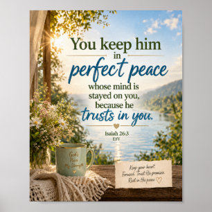 Isaiah 26:3 ESV  Inspirational Bible Verse Poster