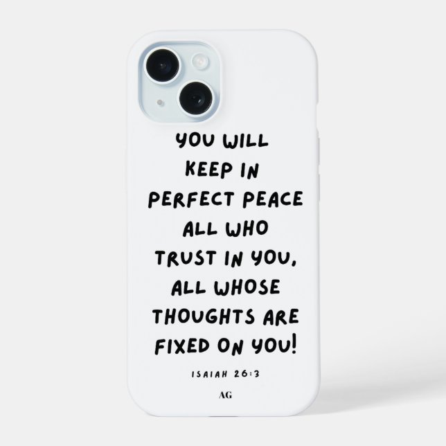 Isaiah 26:3 Iphone 15 Case (Back)