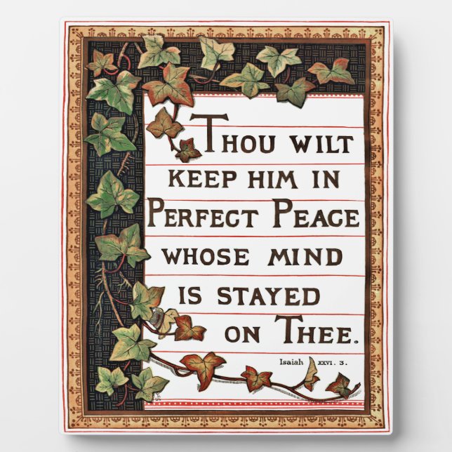 Isaiah 26:3 Victorian Scripture Plaque (Front)