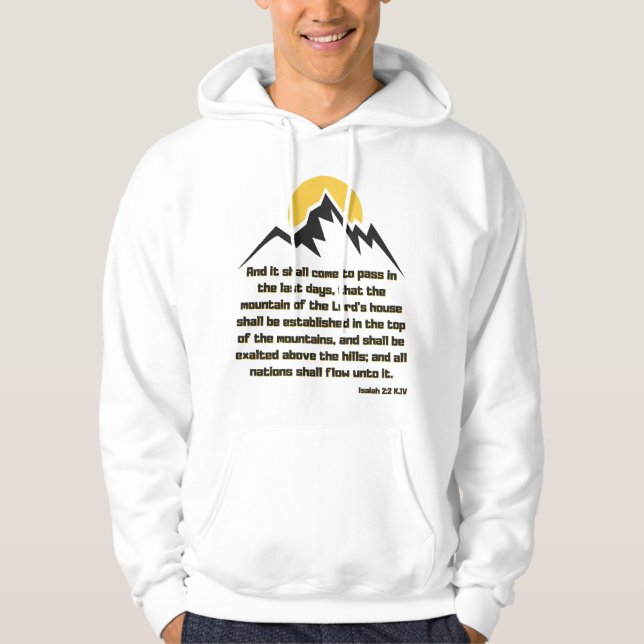 Isaiah 2:2 Bible Scripture Quote KJV Men's  Hoodie (Front)