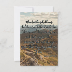 Isaiah 30:1 KJV Bible Verse Pic Flat Greeting Card