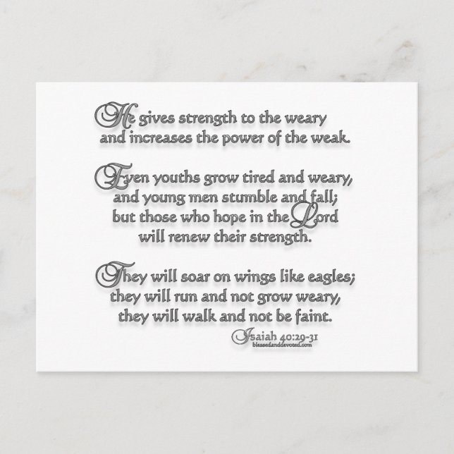 Isaiah 40:29-31 postcard (Front)
