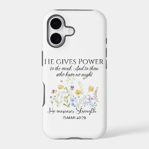 Isaiah 40:29 He gives power Wildflowers Scripture