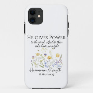 Isaiah 40:29 He gives power Wildflowers Scripture Case-Mate iPhone Case