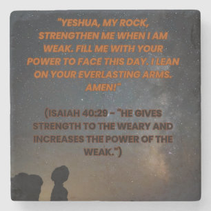 Isaiah 40:29 stone coaster