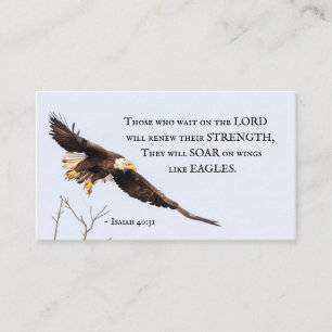 Isaiah 40:31 Bald Eagle Christian Bible Verse Business Card