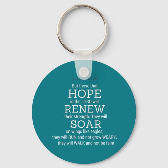 Isaiah-40-31 Bible Scripture Key Ring (Front)