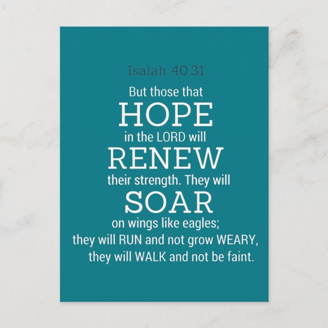Isaiah-40-31 Bible Scripture Postcard (Front)