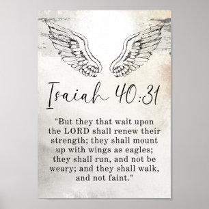 Isaiah 40:31 Bible Verse Artwork,Neutral Modern Poster
