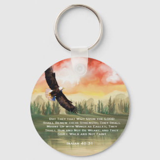 Isaiah 40:31 Bible Verse Mount on Wings Key Ring