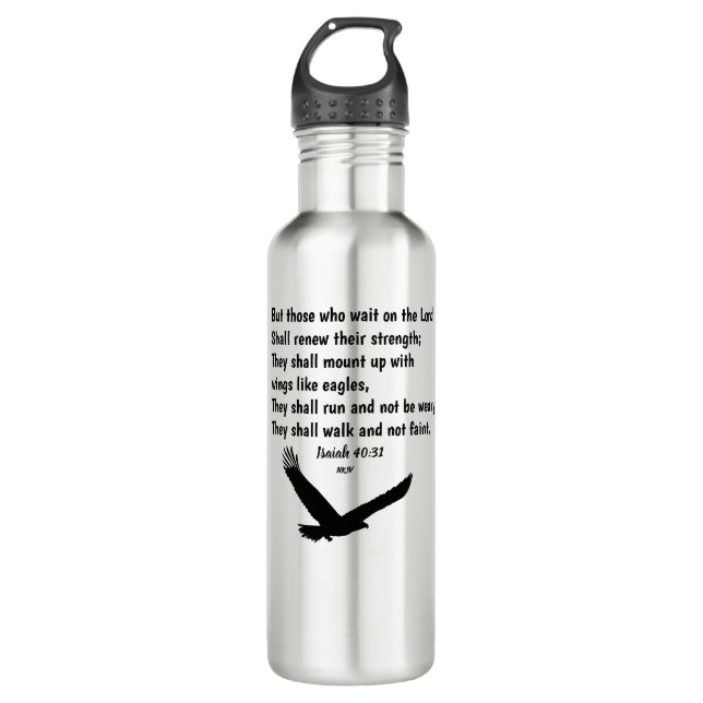 Isaiah 40:31 Bible Verse Scripture 710 Ml Water Bottle (Front)