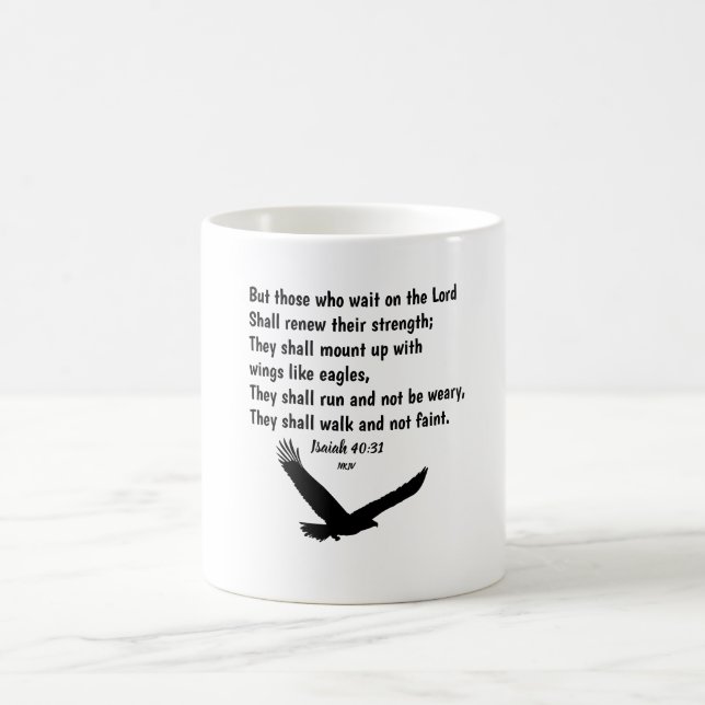 Isaiah 40:31 Bible Verse Scripture Coffee Mug (Center)
