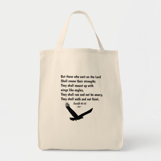 Isaiah 40:31 Bible Verse Scripture Tote Bag (Front)