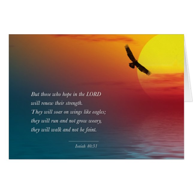 Isaiah 40:31 Bible Verse Sunset Flying Eagle Art (Front Horizontal)