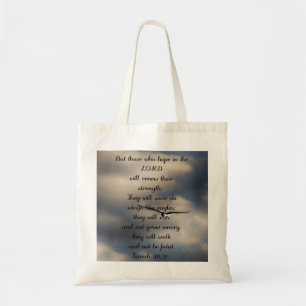 Isaiah 40:31 Custom Christian Bible Verse Gift Tote Bag