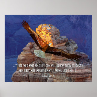 Isaiah 40: 31 Eagle Scripture Poster Print