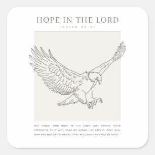 Isaiah 40:31 Hope in the Lord Square Sticker