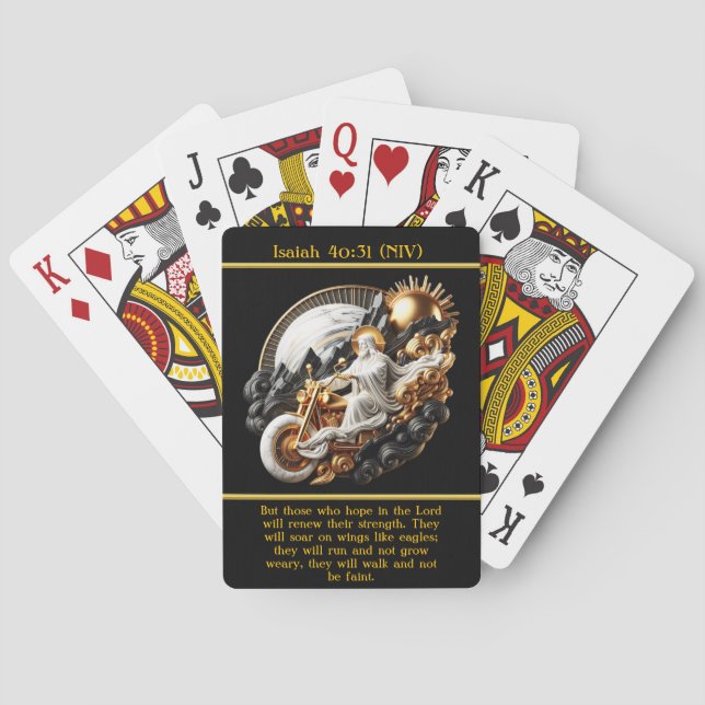 Isaiah 40:31 Ride with Purpose AI Art  Playing Cards (Back)