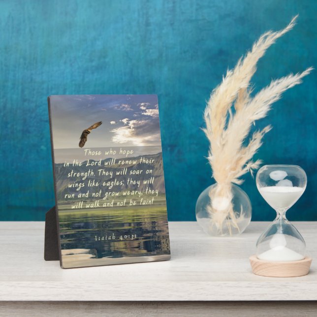 Isaiah 40:31 Soar on wings like eagles plaque (Side)