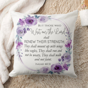 Isaiah 40:31 Those who Wait on the Lord Floral Cushion