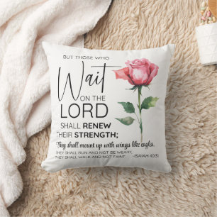 Isaiah 40:31 Those who Wait on the Lord Flower Cushion