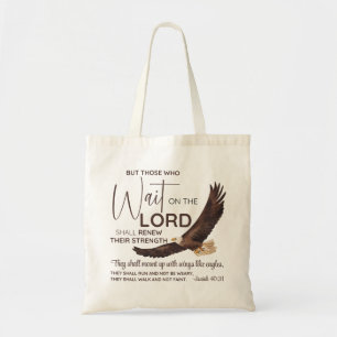 Isaiah 40:31 Those who Wait on the Lord Scripture Tote Bag