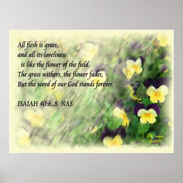 Isaiah 40:6..8 Bible Verse Poster (Front)