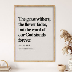 Isaiah 40:8, Bible Verse, Modern Bible, Scripture Poster