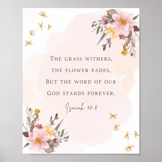 Isaiah 40:8 Bible Verse Poster (Front)