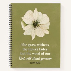 Isaiah 40:8 Floral Bible Verse Christian Journal 