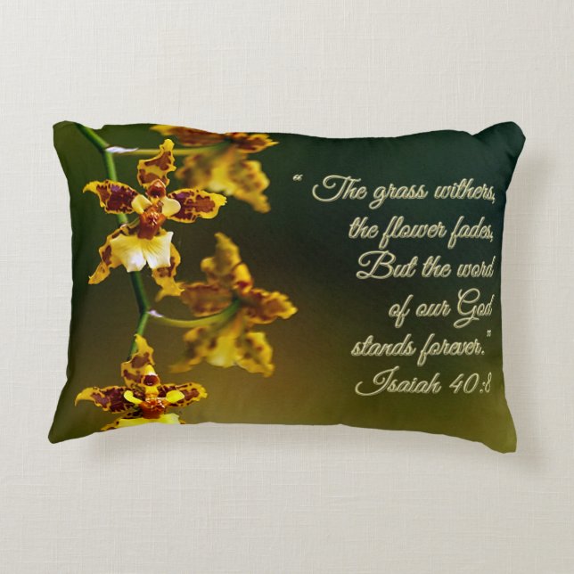 Isaiah 40:8 Inspirational Decorative Cushion (Back)