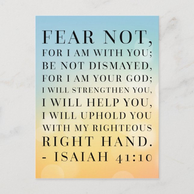 Isaiah 41:10 Bible Quote Postcard (Front)